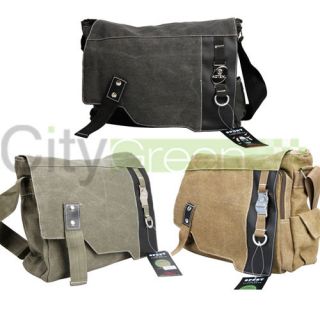 New Men Canvas Shoulder Messenger Bag Khaki/Black/Gr​een 3 Colors to 