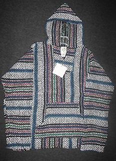 NWT SOFT INSIDE MULTI COLOR MEXICAN SURFER HOODIE BAJA JACKET COTTON 