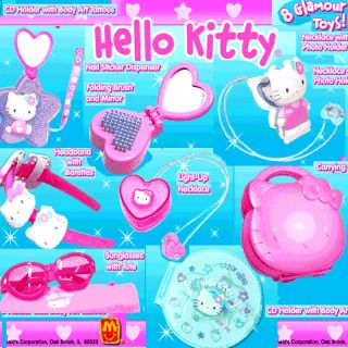 McDonalds Fisher Price 2002 Hello Kitty 8 Glamour Toys set NEW cake 