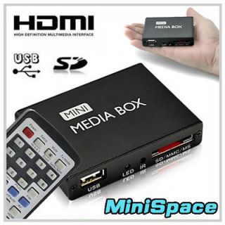 HD HDMI USB Multi Media Player Mini TV Box Display with Remote Control 