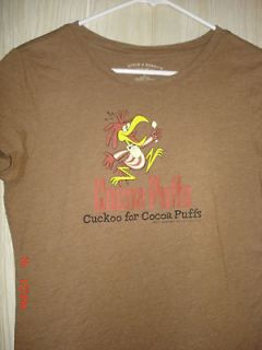 COCOA PUFFS,CUCKOO FOR COCOA PUFFS,CLASSIC LOOK JUNIORS SIZE LARGE T 