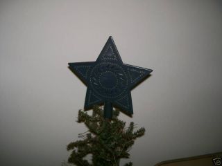 primitive 8 country tin STAR tree topper/ nice