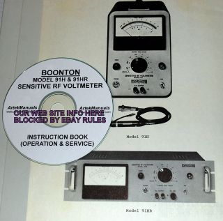 Boonton 91H, 91HR Sensitive RF Voltmeter, Operating & Service Manual