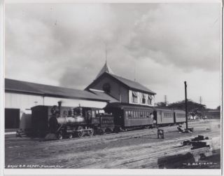 OR&L MAIN STATION 1900s HAND PRINTED 8x10 INCH SILVER HALIDE 