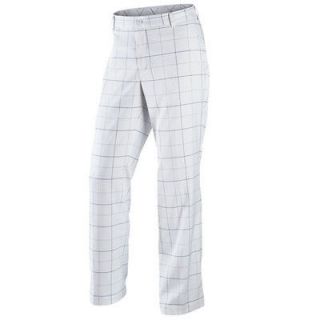   2012 NIKE Dri FIT PLAID Mens Golf Pants Trousers White 33x30 MSRP $85