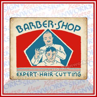 Barber Shop SIGN Hair Cuts Razor Pole Vintage Style Art