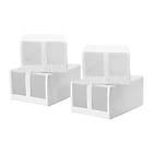   Skubb Set of 4 Shoe Boxes White Pack w/ Mesh Window Storage Organizer
