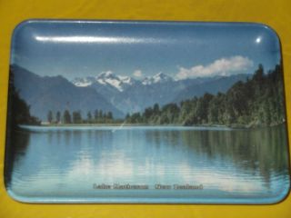 Vintage mini tray 1950s Souvenir Lake Matheson NEW ZEALAND made in 