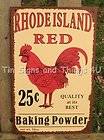 Rhode Island Red Rooster TIN SIGN vtg metal wall decor kitchen chicken 