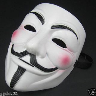 FOR VENDETTA MOVIE COSTUME WHITE MASK Guy Fawkes ANONYMOUS HALLOWEEN 