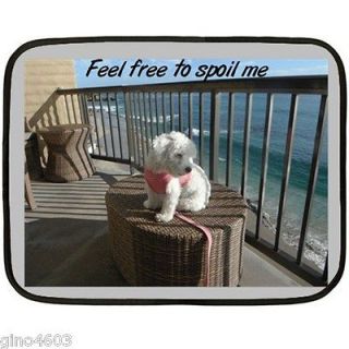 Mini Fleece Blanket Maltipoo Puppy Dog Feel Free to Spoil Me Maltese 