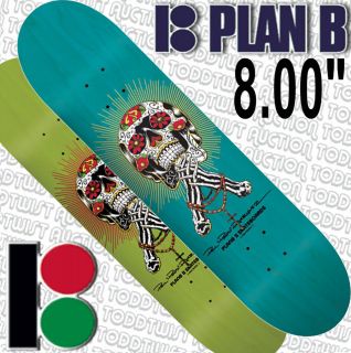 PLAN B Paul Rodriguez Pro Skateboard Deck 8.0 Wide   Calavera