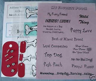 Scrapbooking MIXED BREED DOG KIT Words LOT 15 SMDTS