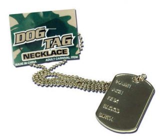 DOG TAG ARMY SOLDIER MR T A TEAM FANCY DRESS COSTUME NECKLACE MILITARY 
