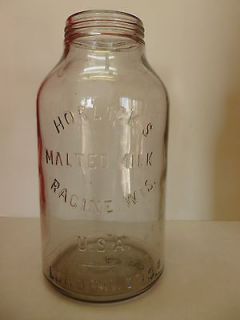 Vintage Horlicks Malted Milk Glass 11 Jar Racine Wisconsin USA 