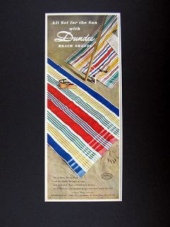 Dundee Mills Beach Sheets Towels 1951 print Ad advertisement