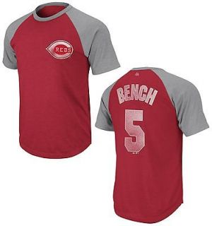 Cincinnati Reds Johnny Bench Legacy of Champions Raglan Jersey T Shirt