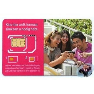 Dutch T Mobile NL €5+€10 xtra Prepaid sim card Netherlands 