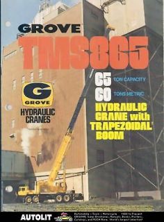 1979 Grove TMS865 65 Ton Crane Truck Brochure