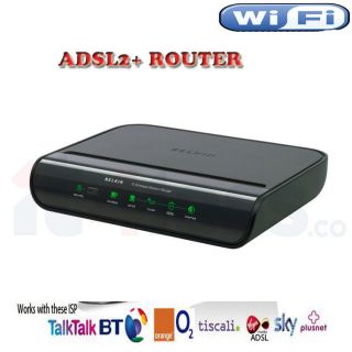 Belkin G Wireless ADSL Modem wifi Router F5D7634UK4AH For BT/Tiscali 