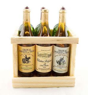 Box Set 6 Champagne Bottle Wine New Dollhouse Miniature