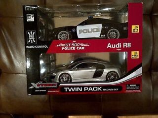    Pack Racing Set: 1:18 Scale Ford Shelby GT500 Police Car AND Audi R8
