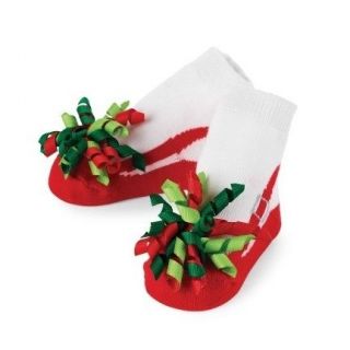 Mud Pie Santas Workshop Christmas Baby Party Socks Red Corker Bow 