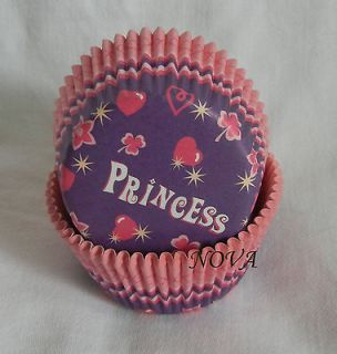 100 purple pink princess Cupcake liners baking paper cup muffin case 