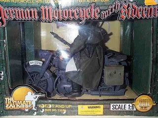   SOLDIER 12 INCH WWII GERMAN ARMY BMW MOTORCYCLE & SIDECAR MINT IN BOX