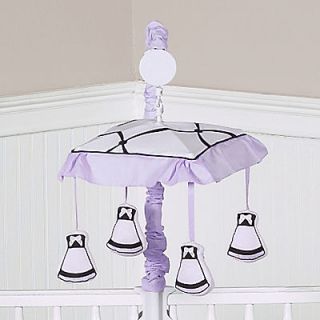 MUSICAL MOBILE FOR PURPLE WHITE PRINCESS BABY CRIB BEDDING BY SWEET 