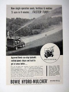 Bowie Hydro Mulcher Mulch Seed Sprigs Sprayer 1964 print Ad 