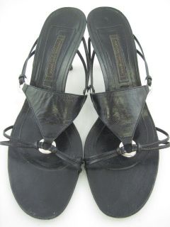 NARCISO RODRIGUEZ Black Leather Strappy Heels Shoes 8.5