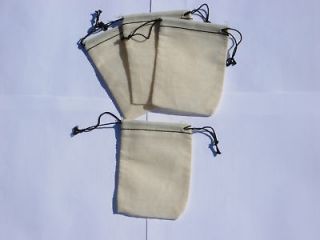 100 2.75x4 Muslin Black Hem and Double Drawstring Bags