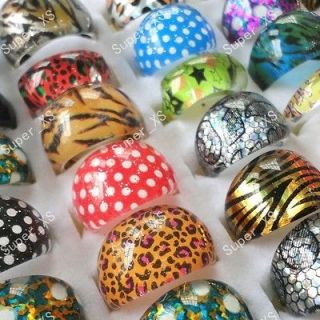   jewelry mixed lots 25pcs children lovely resin rings 