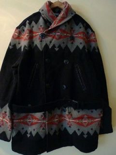 POLO Ralph Lauren Grey Indian Blanket Print Jacket Coat Sz L NEW