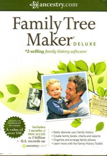 Family Tree Maker Deluxe   CD Rom Software Genealogy Family History