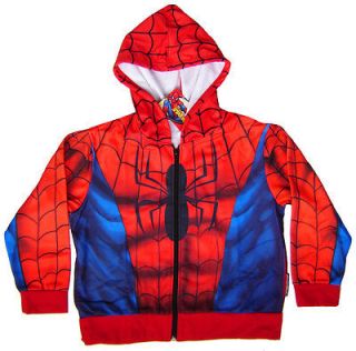 SPIDERMAN Jacket Coat Top Fleece Lined Kids Boys Clothes NEW Age 7 8