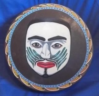 Handmade, Handpainted Native style Hoop Drum, 15 inch, Pacific NW Mask 