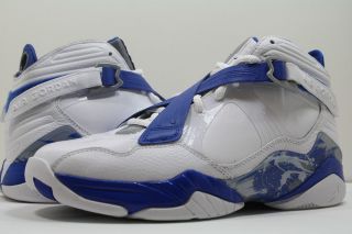   MENs Air Jordan 8.0 WHITE MIDNIGHT NAVY STEALTH READY TO SHIP