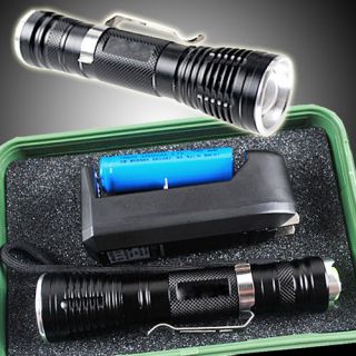 LED Zoomable 1000 Lumens Focus Rechargeable 18650 Flashlight Torch 