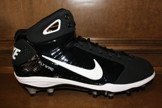 New Mens NIKE HYPERFLY TD Football Cleats Black Molded Flywire Cleats
