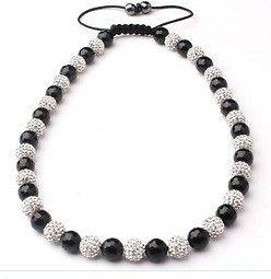 Hot shamballa necklace 10 mm swarovski crystal bead and hematite+ Free 