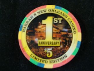 Harrahs New Orleans Casino Chip 1st Anniversary Limited Edition 