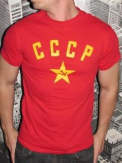 VINTAGE CCCP USSR ARMY SOVIET RUSSIA HOCKEY T SHIRT L