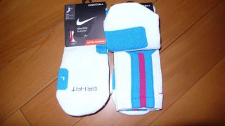 Nike Elite sock 2.0 platinum Olympic Royal Blue Red SZ L 8 12 pink 