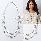 Ann Taylor LOFT Tiered Bead and Rondelle Station Necklace NWT $39.5 