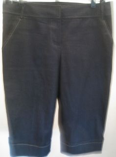 New Womens Ladies Ann Tylor Loft Black Cropped Pants Capri Sz 10