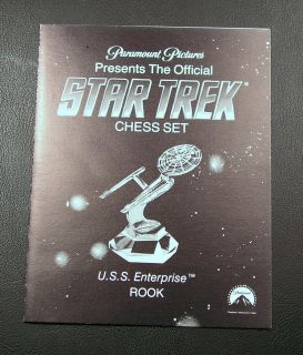 Franklin Mint Star Trek 25th Ann Chess   Enterprise Rook Book
