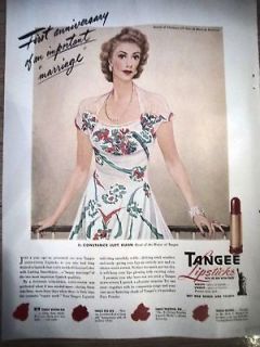 1943 Tangee Red Lipstick constance Luft Huhn Ad