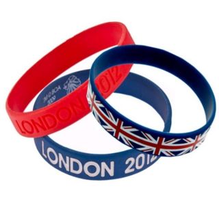 Team GB OFFICIAL 3 Pack Wristbands Great Britain Rubber Jelly Silicone 